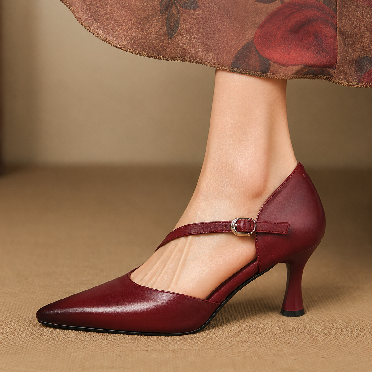Annabel - Pointed Toe Crossover Strap Heels