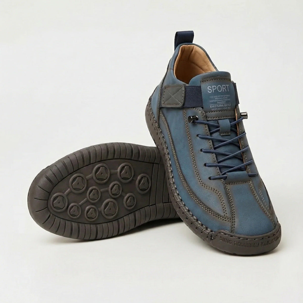 Harriet - Navy Lace-Up Trainers