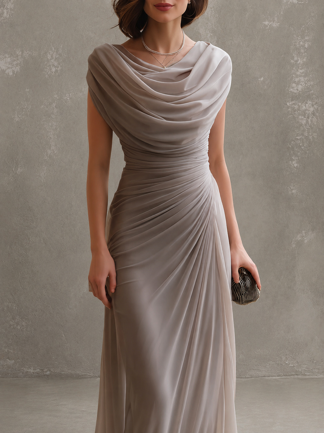 Margot - Draped Cowl Neck Maxi Dress