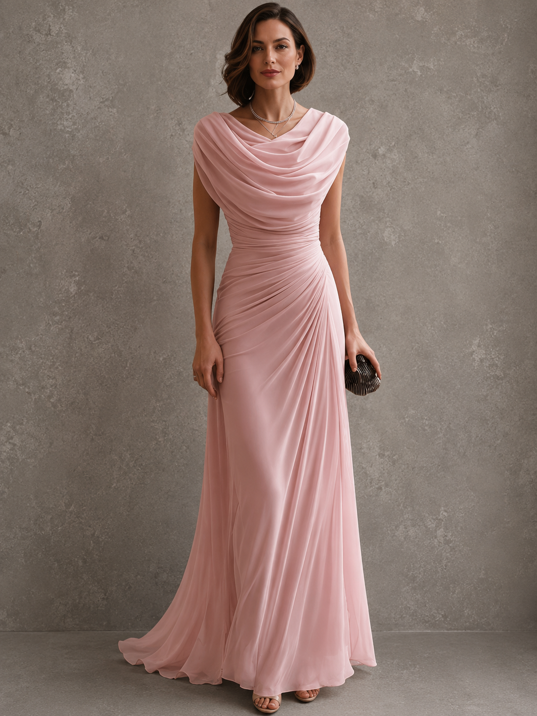 Margot - Draped Cowl Neck Maxi Dress