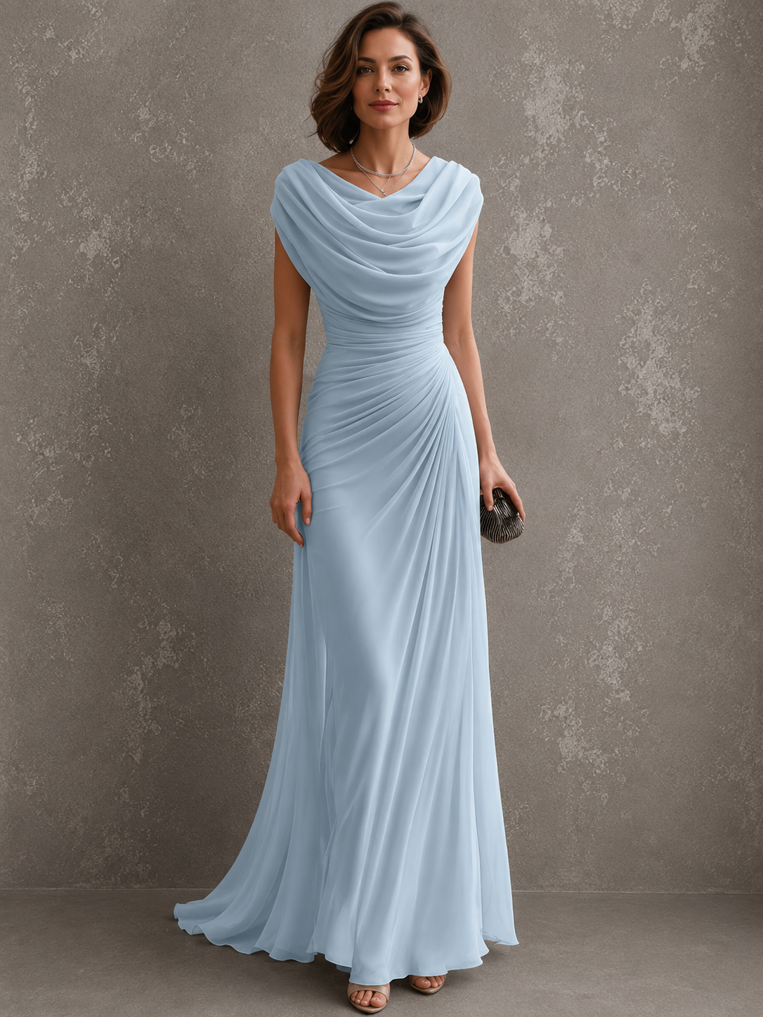 Margot - Draped Cowl Neck Maxi Dress