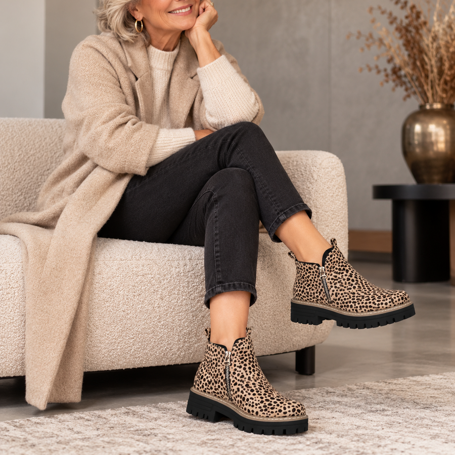 Rosi | Comfortable Wedge Ankle Boots with Side Zip