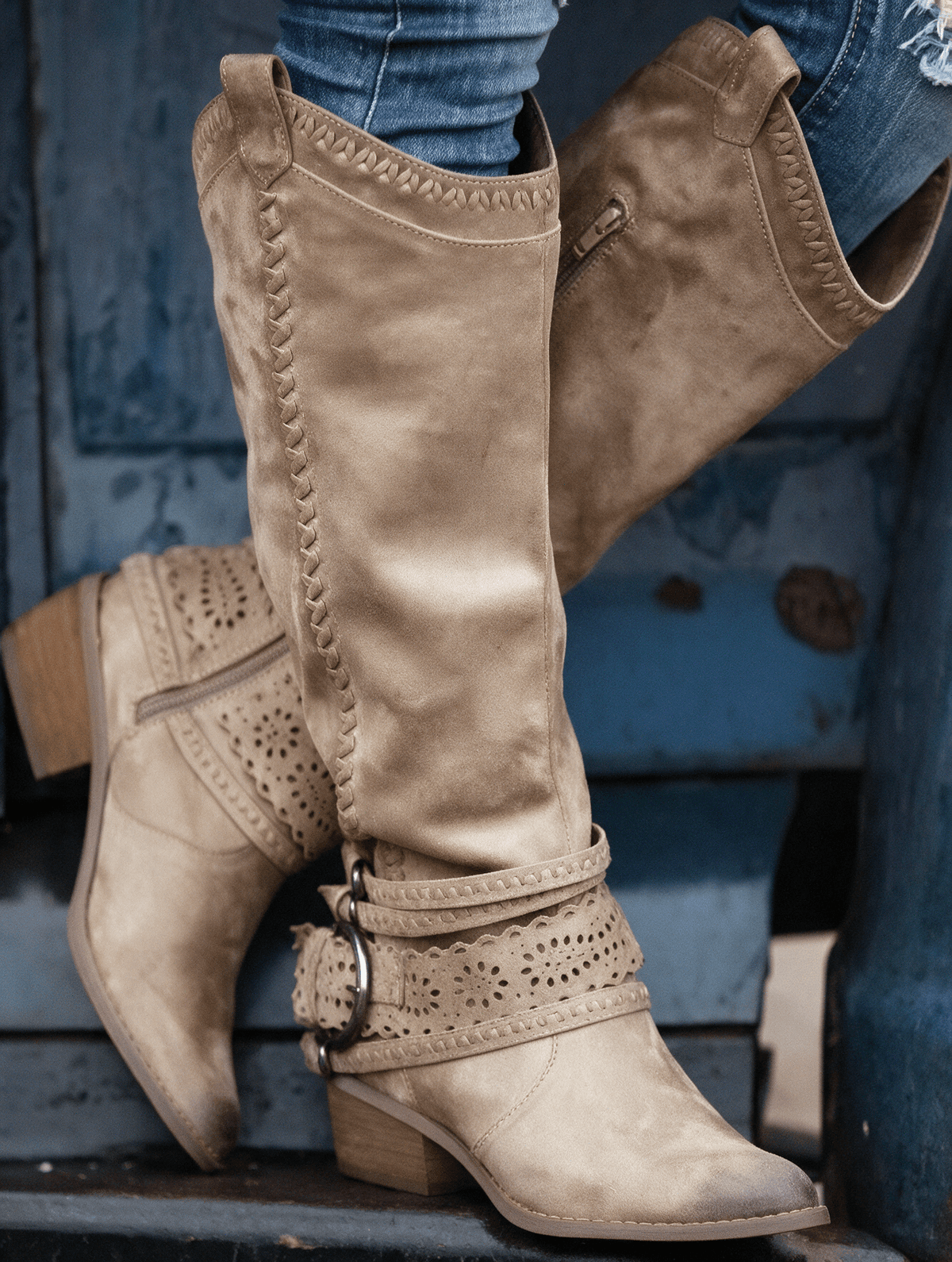 Sophie | Western Boots with Strap Detailing