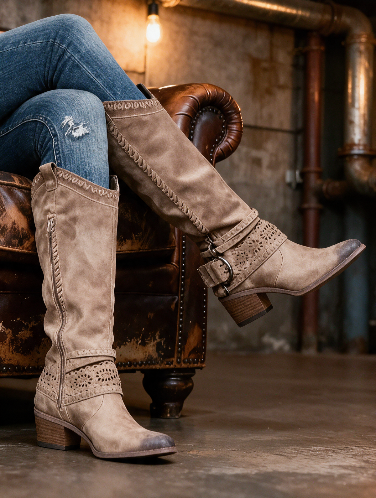 Sophie | Western Boots with Strap Detailing