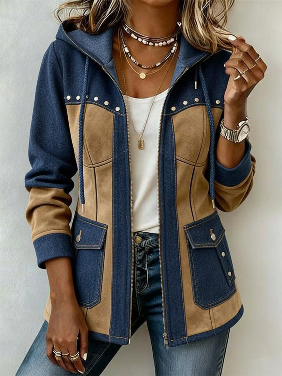 Lyndsay | Hooded Jacket with Contrast Panels