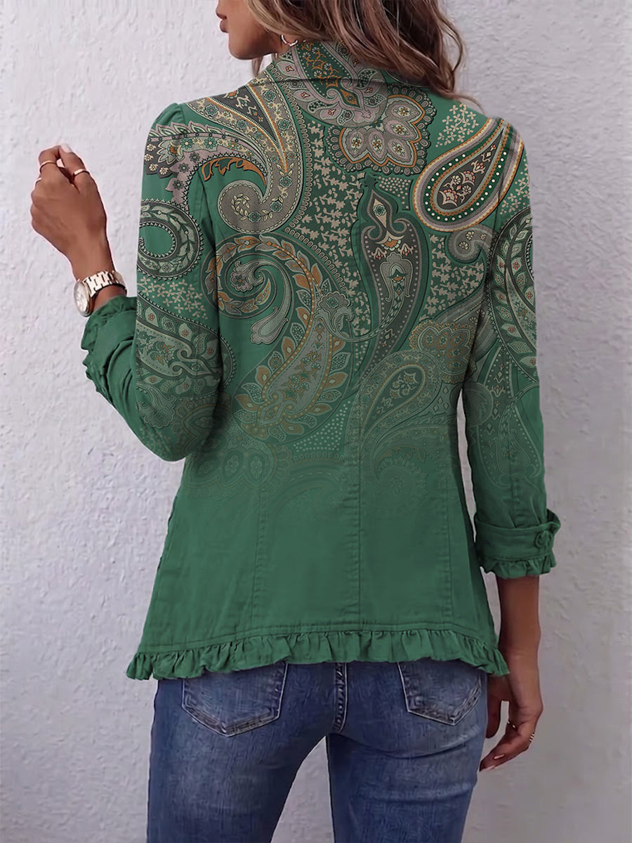 Willow - Paisley Print Ruffle Jacket