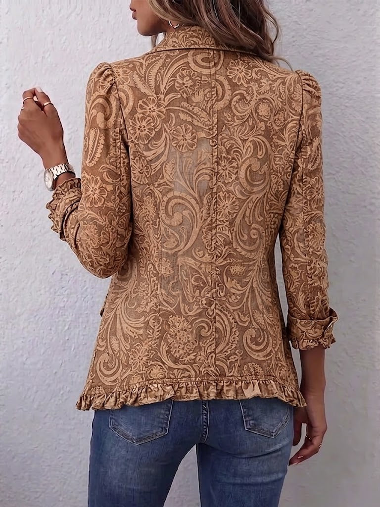 Matilda - Floral Print Ruffled Jacket
