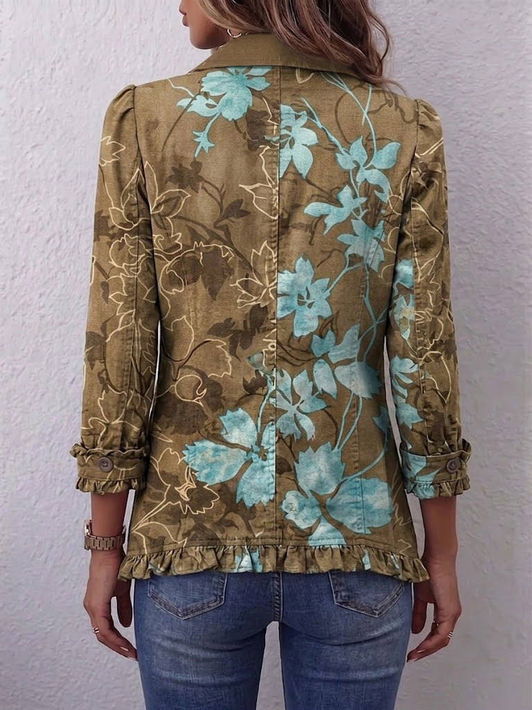 Tallulah - Ruffled Floral Layering Jacket