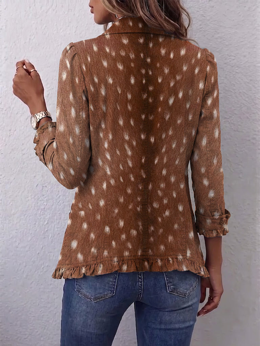 Madeleine - Spot Print Ruffle Jacket
