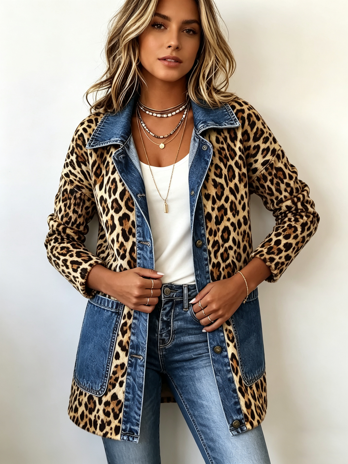 Margot - Leopard Print Longline Jacket