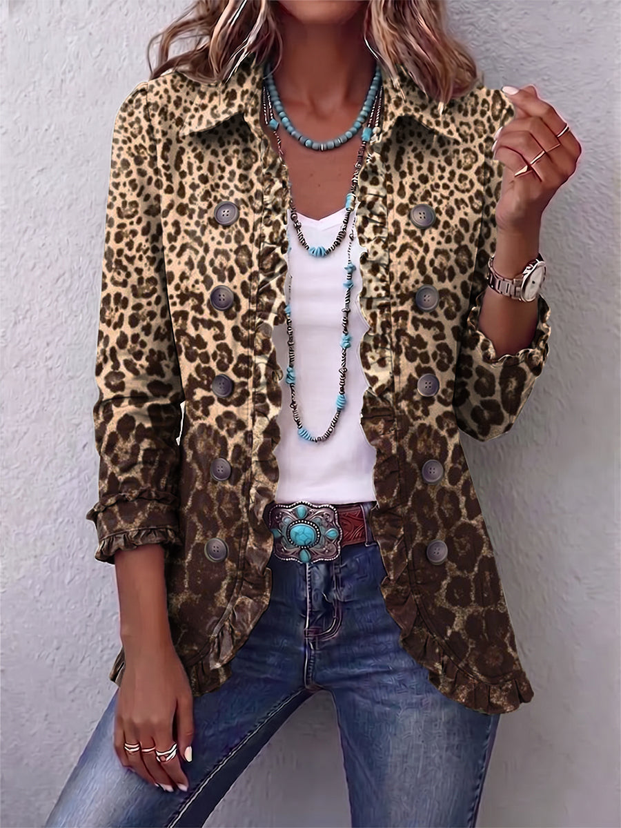 Rowan - Leopard Print Ruffle Jacket