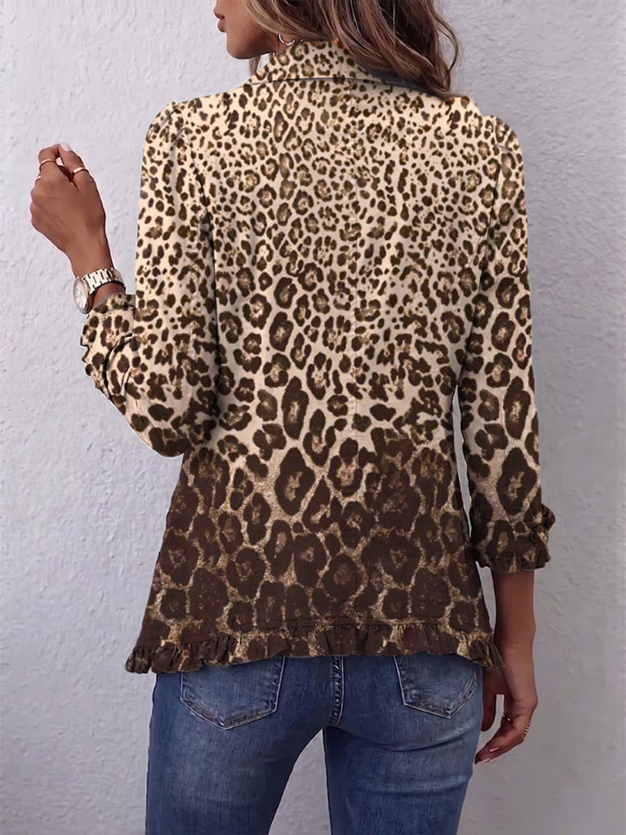 Rowan - Leopard Print Ruffle Jacket