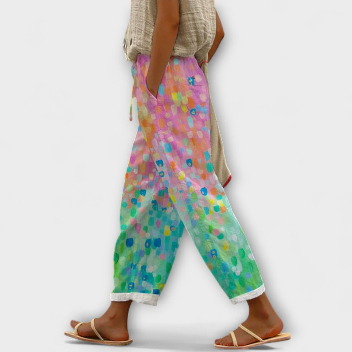 Airish – Distinctive Printed Casual Button Pants