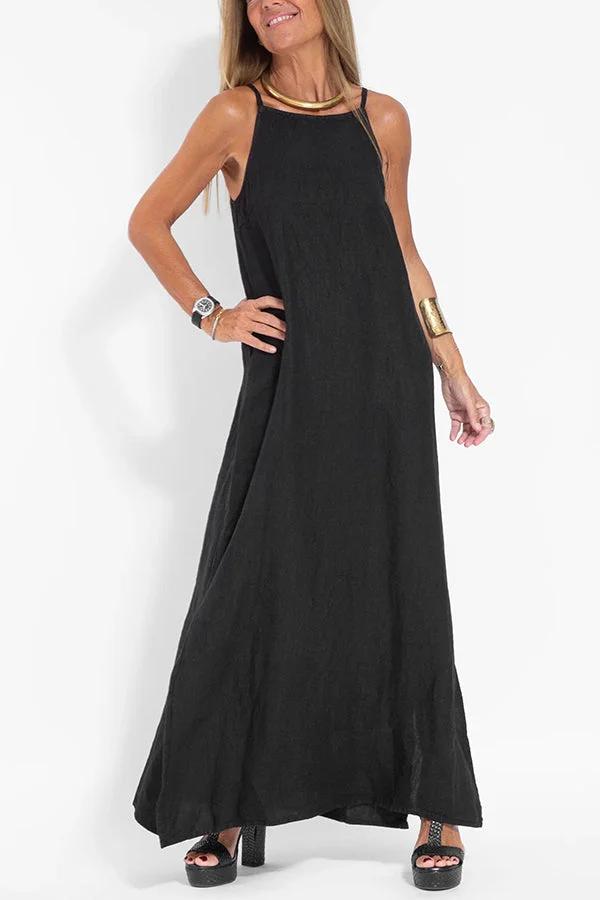 Olive - Relaxed Strappy Maxi Dress