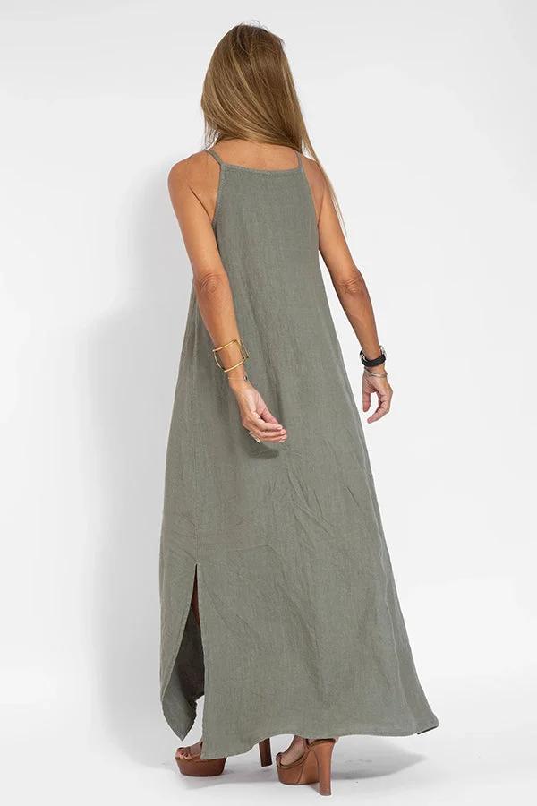 Olive - Relaxed Strappy Maxi Dress
