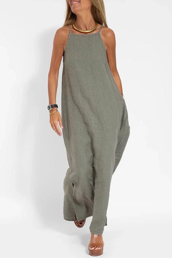 Olive - Relaxed Strappy Maxi Dress