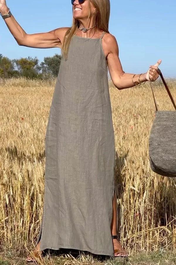 Olive - Relaxed Strappy Maxi Dress