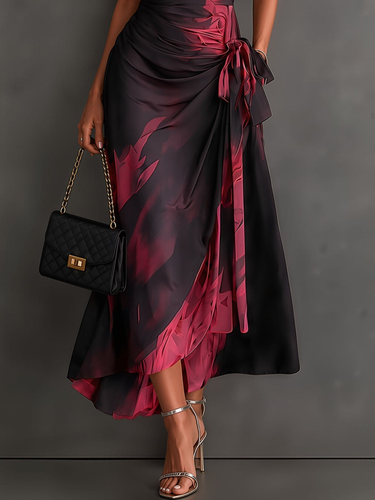 Romilly - Abstract Print Wrap Midi Dress