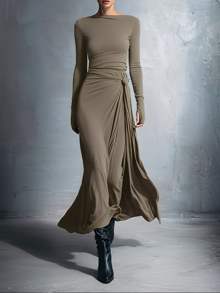 Vivienne - Draped Side-Tie Maxi Dress