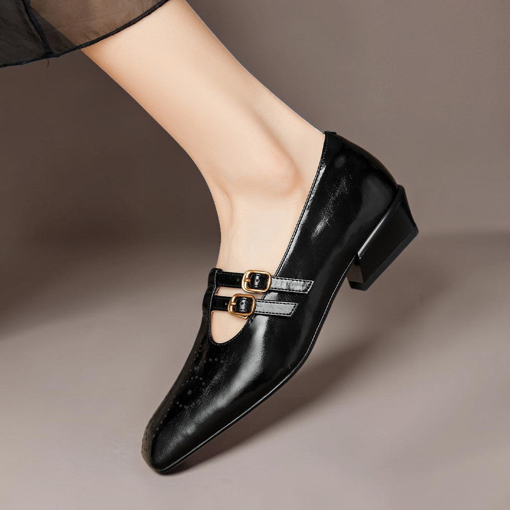 Genevieve - Brogue Detail Mary Jane Shoes