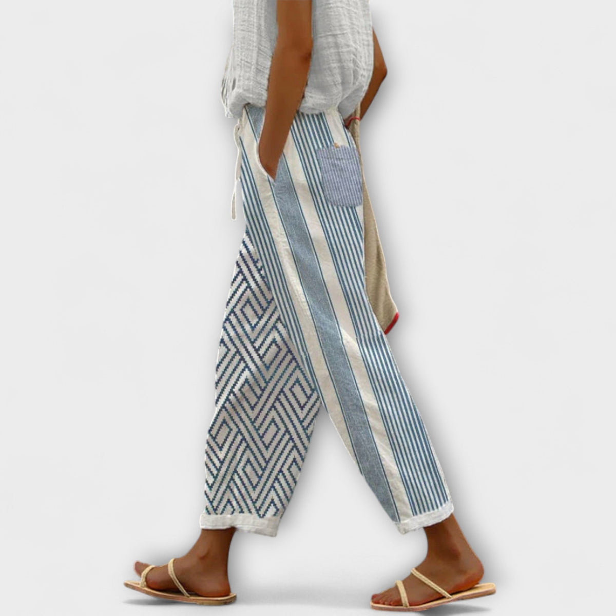 Airish – Distinctive Printed Casual Button Pants